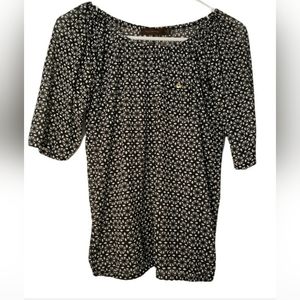 ❤️THE LIMITED WOMEN'S STRETCH CREW ¾ SLEEVE BLACK & GRAY SIZE SMALL FLORAL SHIRT